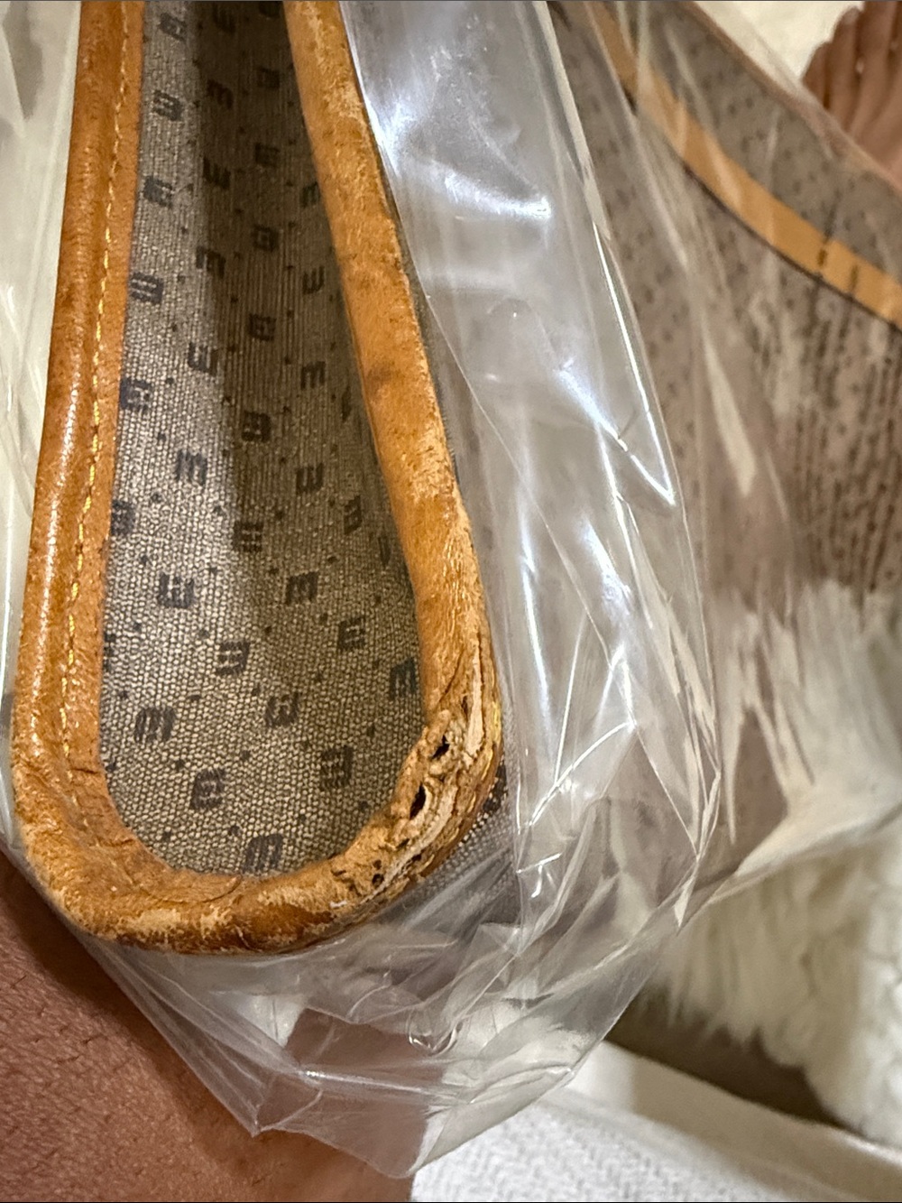 ELIANA FIRENZE Brown Canvas Travel Pouch with Tan Trim - Picture 8 of 8